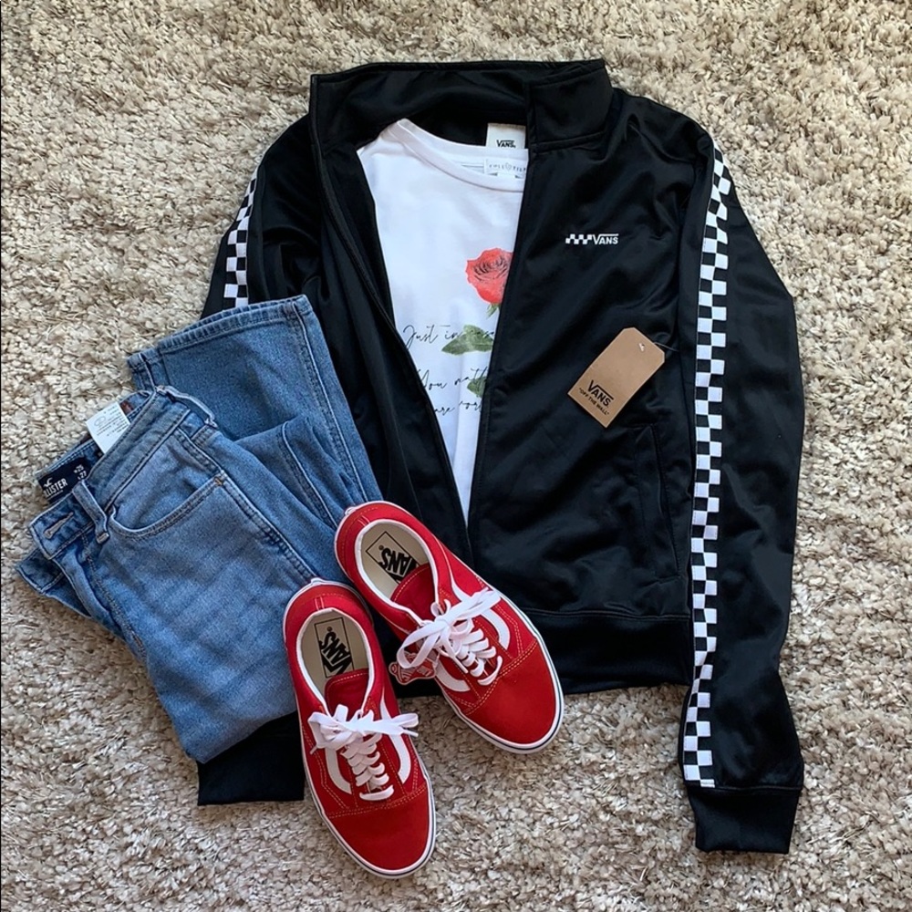 Vans West End Black and White Checker Track Jacket